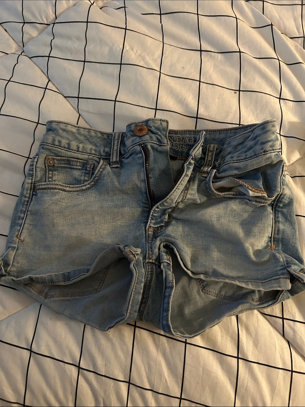 American Eagle Outfitters Faded Light Blue Denim Shorts